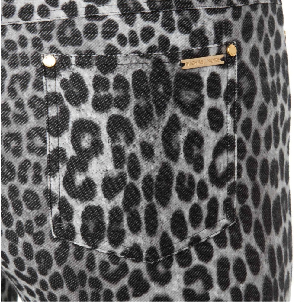 Michael Kors Leopard Print Stretch Skinny Leggings Pull-on Pants - Picture 3 of 16